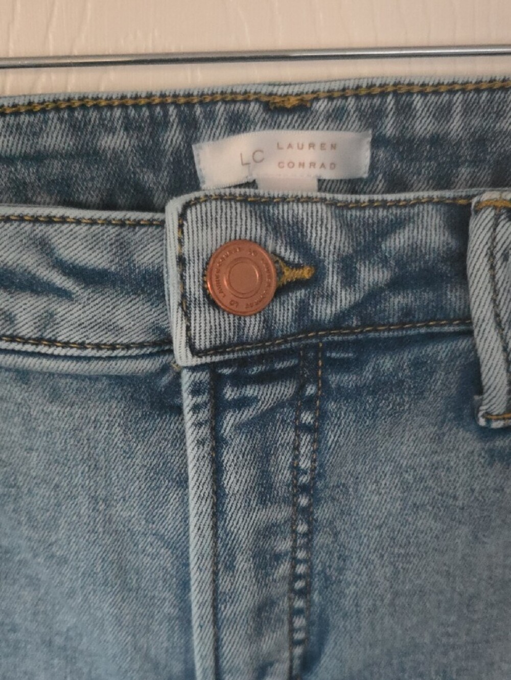 Lauren Co Rad High-Waist Straight Leg Jeans - Light Blue Size 16 View 2